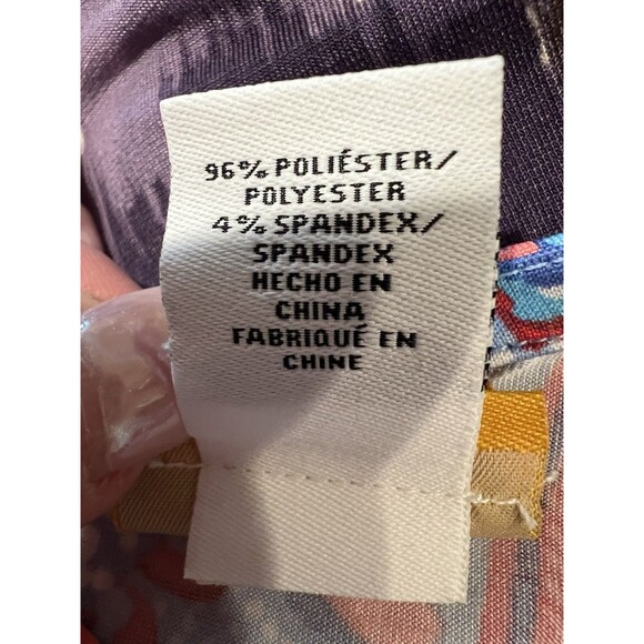 Ruby Rd Womens Asymmetrical Puff Paisley Midi Dress in Red & Blue Large - Picture 6 of 7